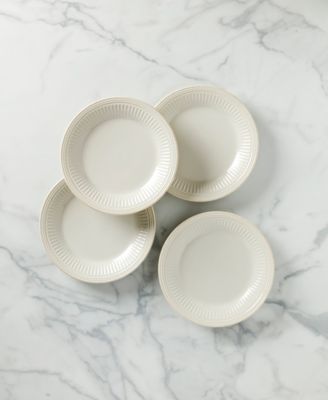 French Perle Groove Dinner Plates, Set Of 4