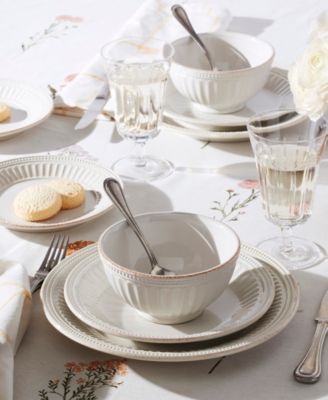 French Perle Groove Dessert Plates, Set Of 4