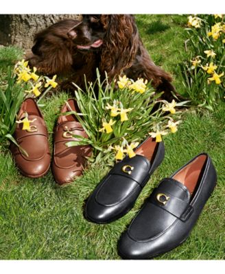 靴 COACH MARVIS LEATHER LOAFER Coach monogram-embroidered Leather Loafers | Blue | FARFETCH JO