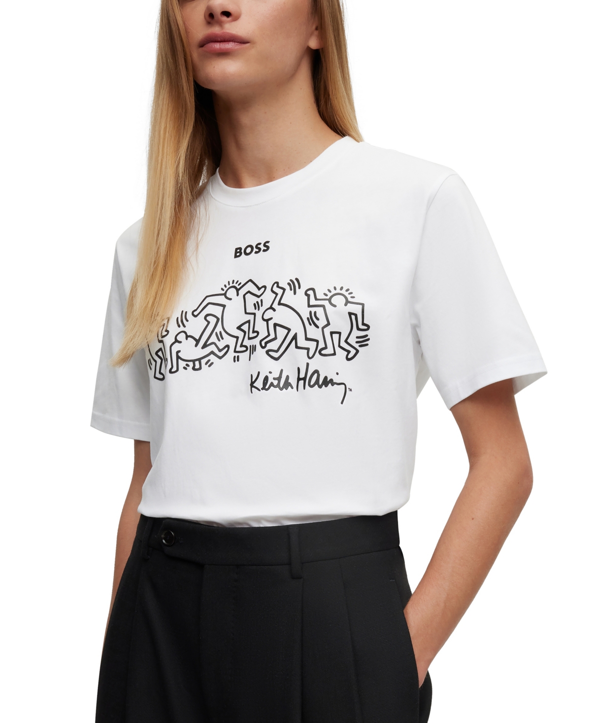 Hugo Boss Boss By  Boss X Keith Haring Gender-neutral T-shirt In White