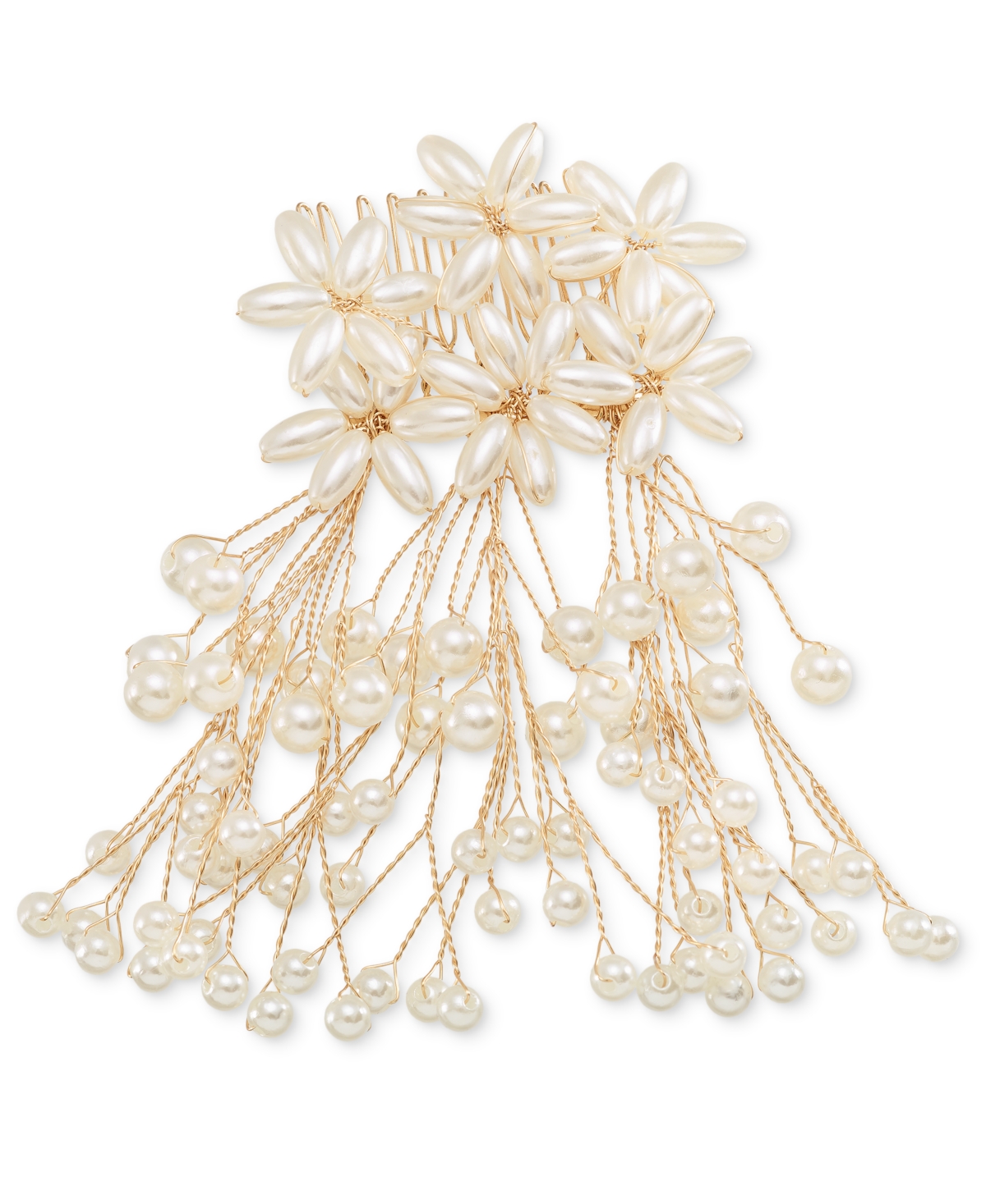 I.n.c. International Concepts Gold-tone Imitation Pearl Flower Hair Clip, Created For Macy's