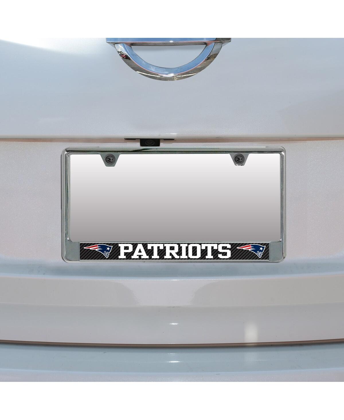 Stockdale New England Patriots Carbon Bottom Only Metal Acrylic Cut License Plate Frame In Gray