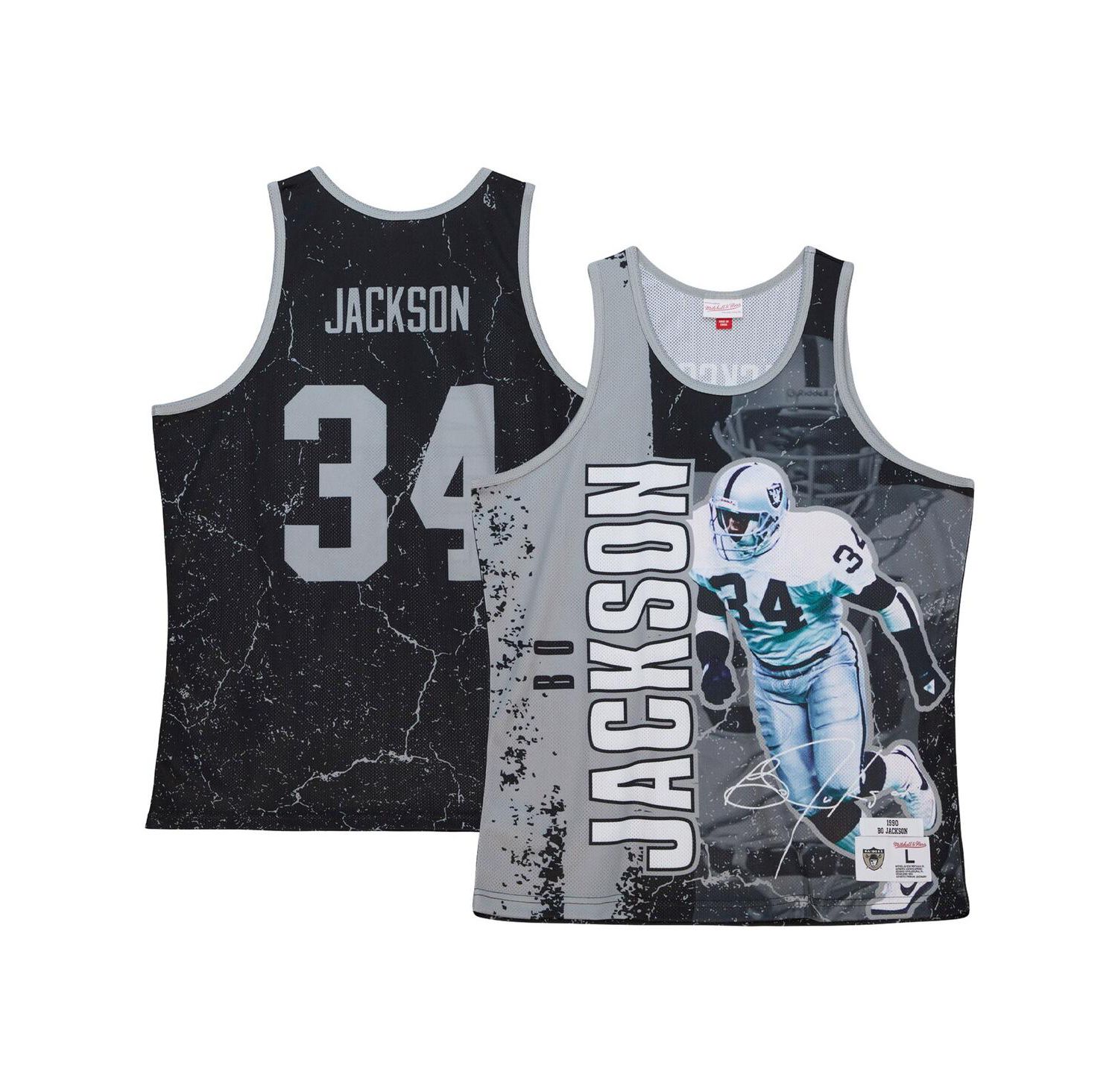 Men's Bo Jackson Black Las Vegas Raiders 1990 Player Burst Tank Top
