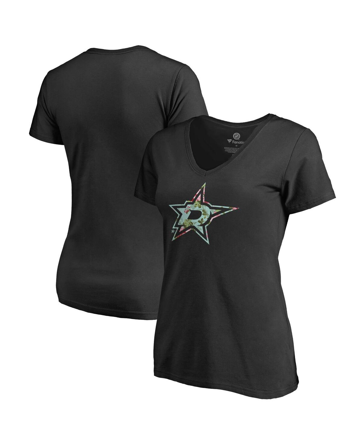 Fanatics Women's  Black Dallas Stars Lovely V-neck T-shirt In Black