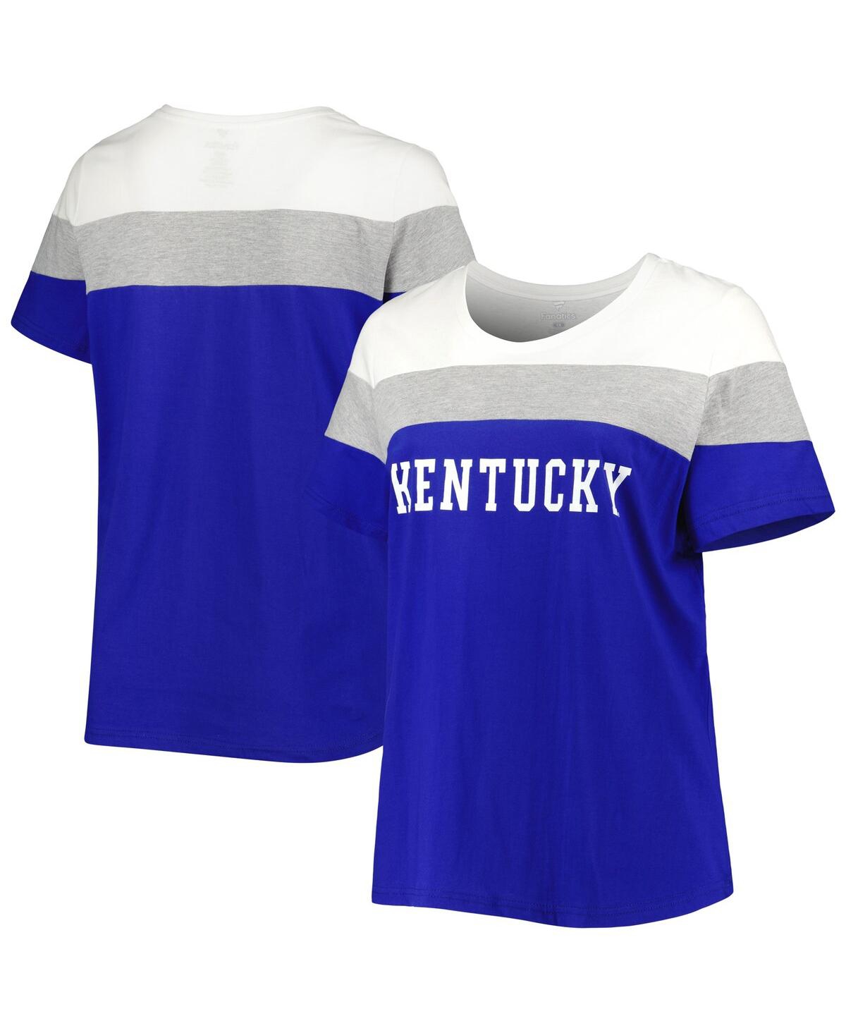 Profile Royal Kentucky Wildcats Plus Size Split Body T-shirt In Royal