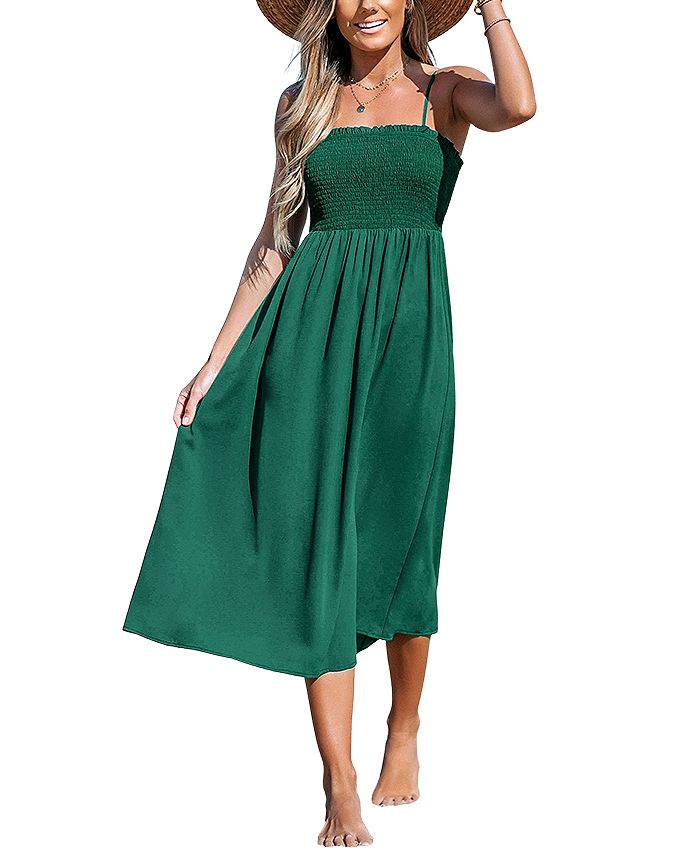 CUPSHE Women's Smocked Cami Midi Dress - Macy's