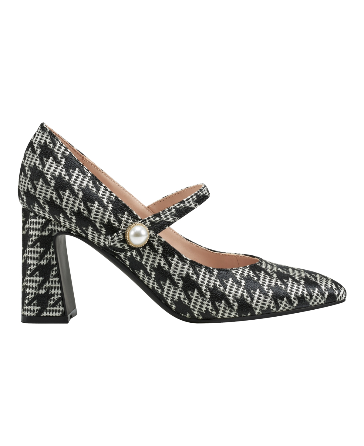 Bandolino Women's Kirsten Mary Jane Pumps - White Houndstooth - Textile