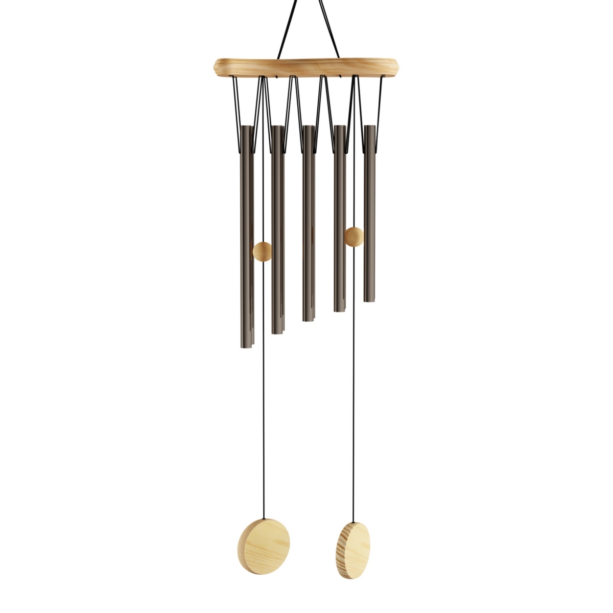 Metal and Wood Wind Chimes - 34.5-Inch Tuned Metal Chimes - Soothing Tones for Garden, Patio, Porch, or Outdoor Decor by Pure Garden (Bronze Finish) -