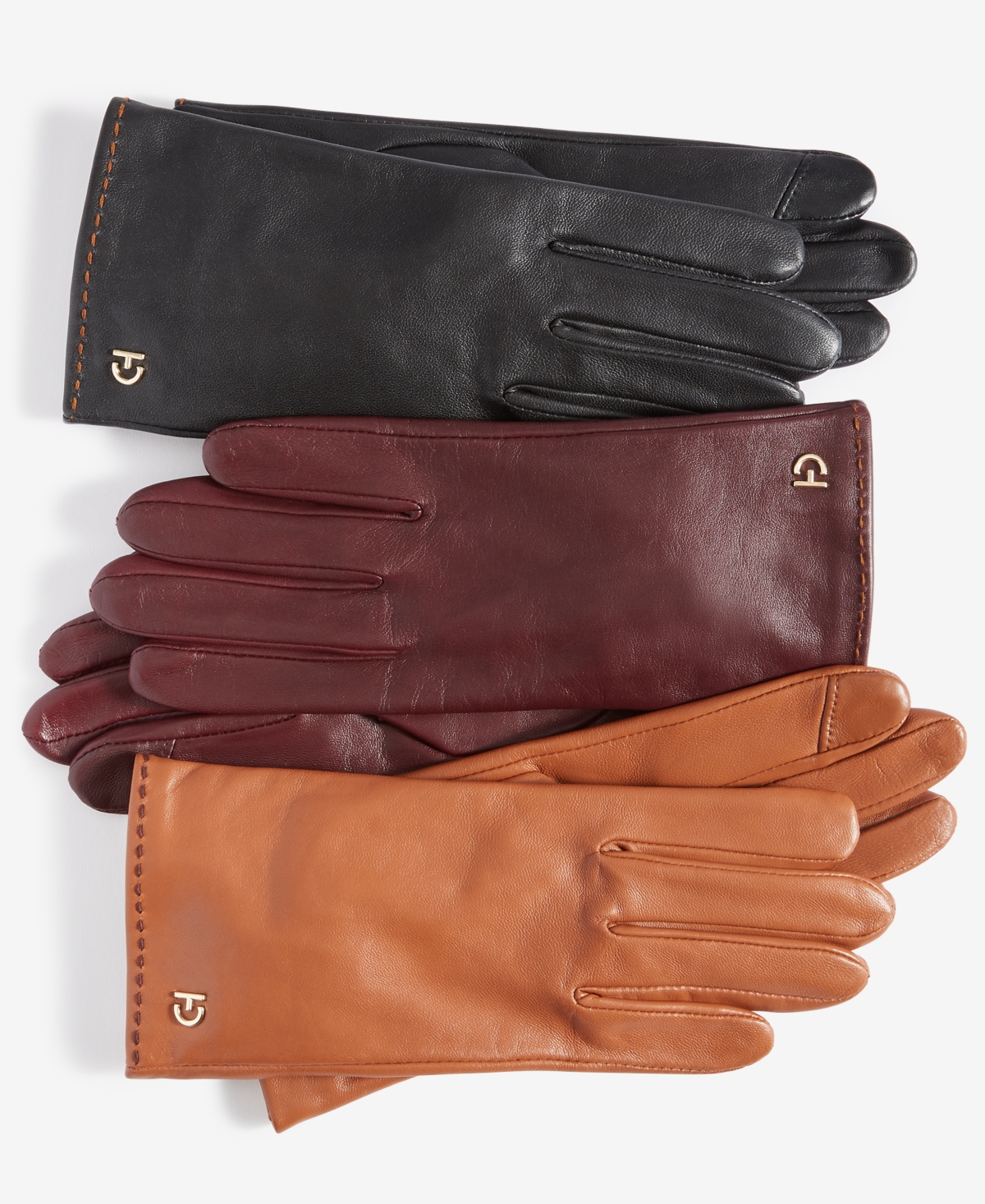 Cole Haan Women's Leather Stud Gloves In Black