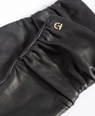 Women's Ruched Leather Gloves