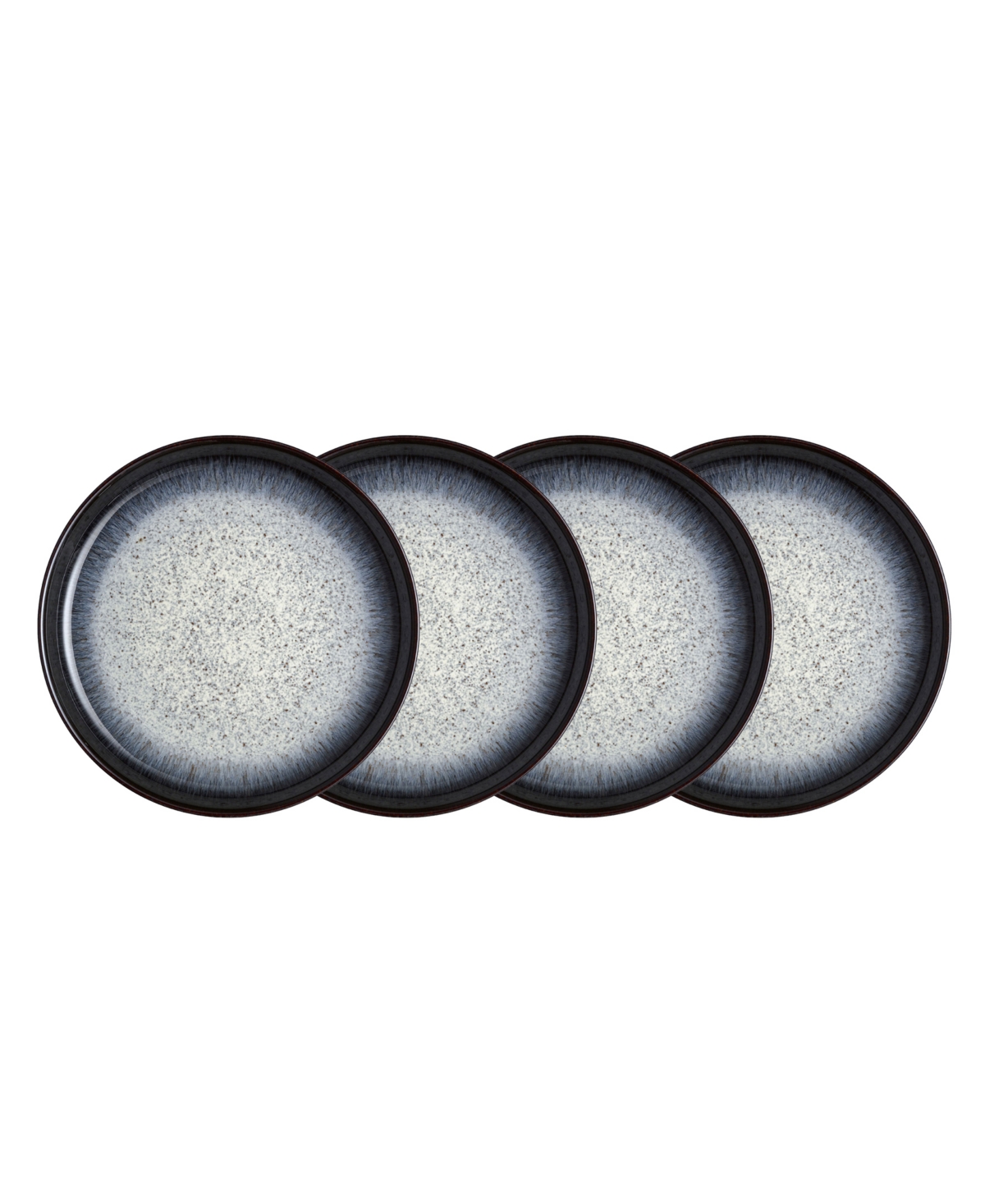Halo Coupe Set of 4 Dinner Plates - Black