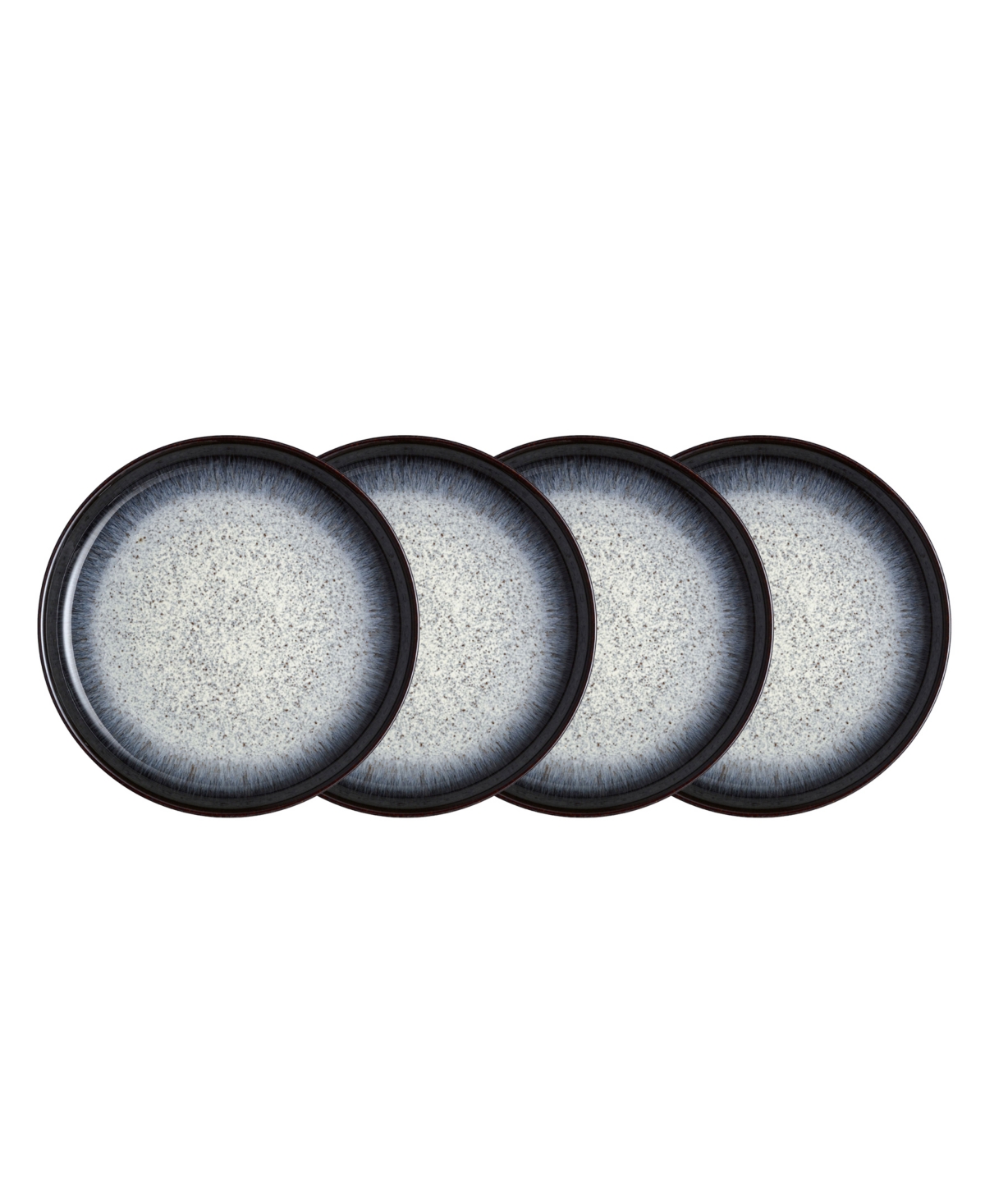Halo Coupe Set of 4 Dinner Plates - Black/Blue