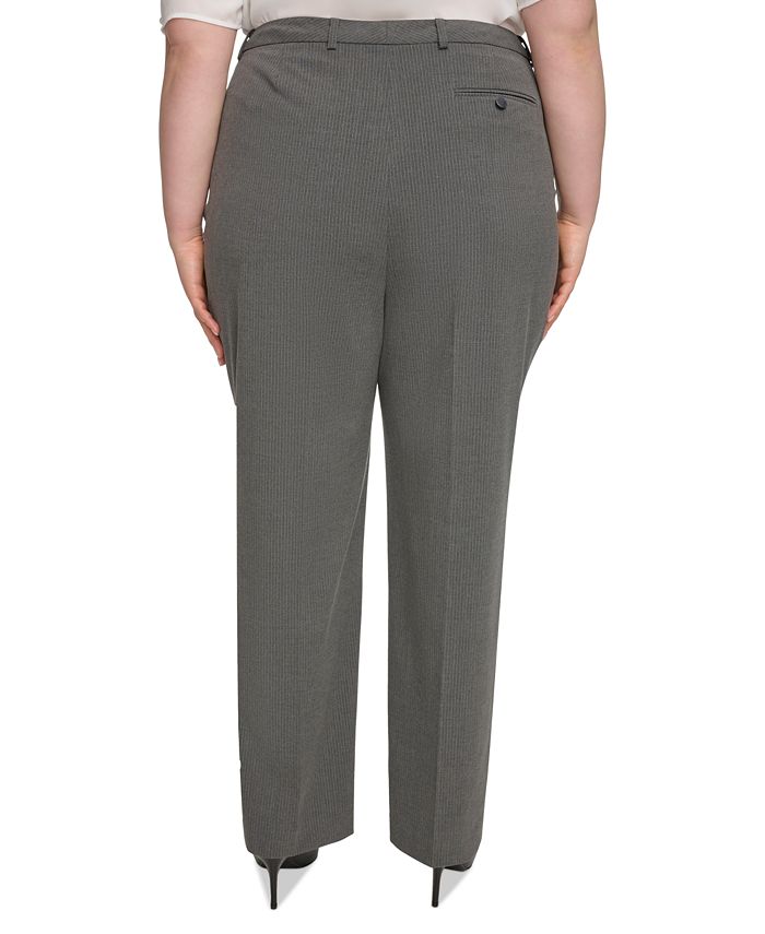 Calvin Klein Plus Size Pinstripe Modern-Fit Pants, Created for Macy's ...