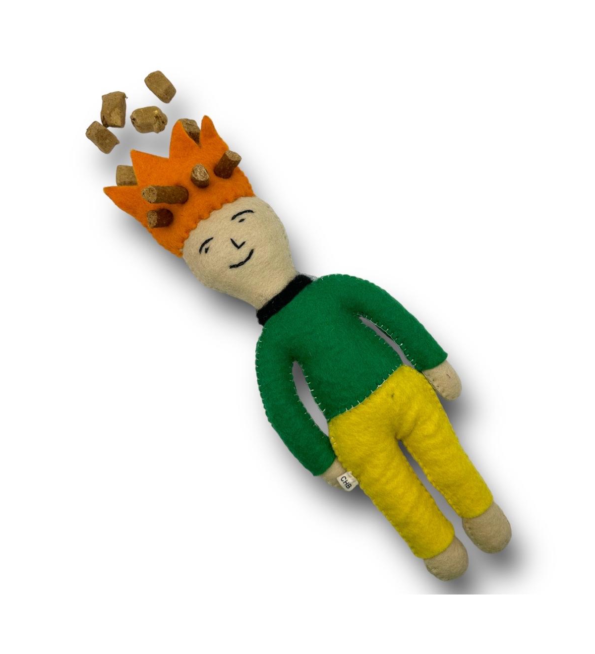 Prince Felt Dog Toy - Green and orange