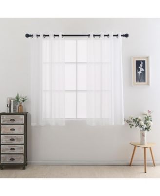 Montauk Accents 2 Piece Grommet Top Summery Sheer Voile Window Curtain Panels For Small/Short Windows