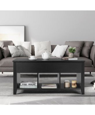 Lift Top Coffee Table w/ Storage Compartment Shelf Living Room Furniture