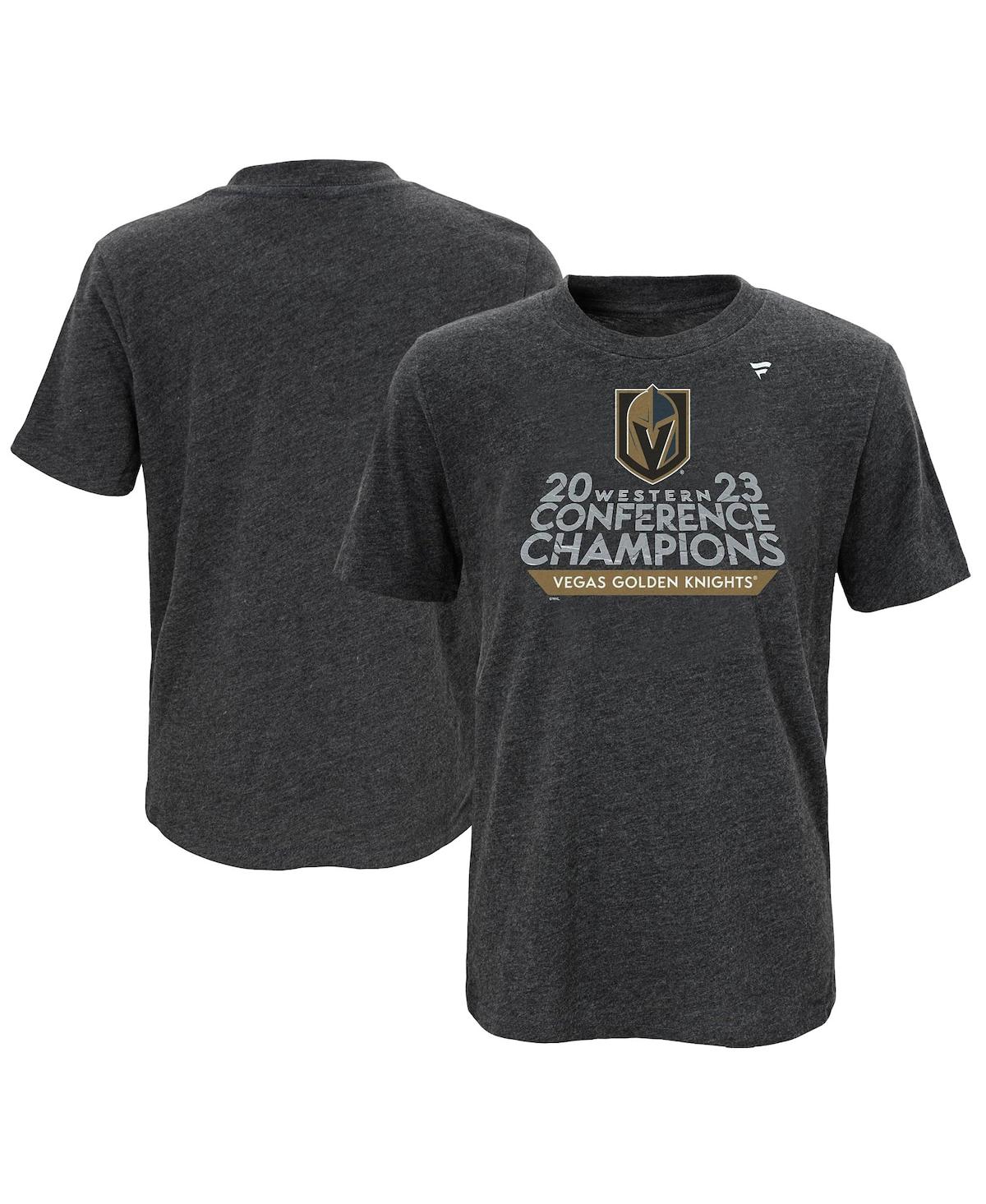 Fanatics Youth  Branded  Heather Charcoal Vegas Golden Knights 2023 Western Conference Champions Lock In Heather Charcoal