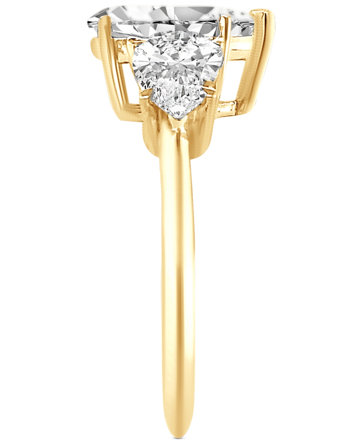 Certified Badgley Mischka Lab Grown Diamond Pear-Cut Three Stone Engagement Ring (4 ct. t.w.) in 14k Gold