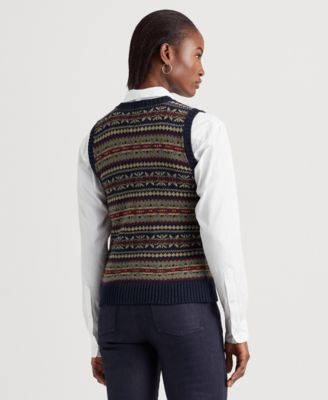 Lauren Ralph Lauren Women's Fair Isle V-Neck Sweater Vest