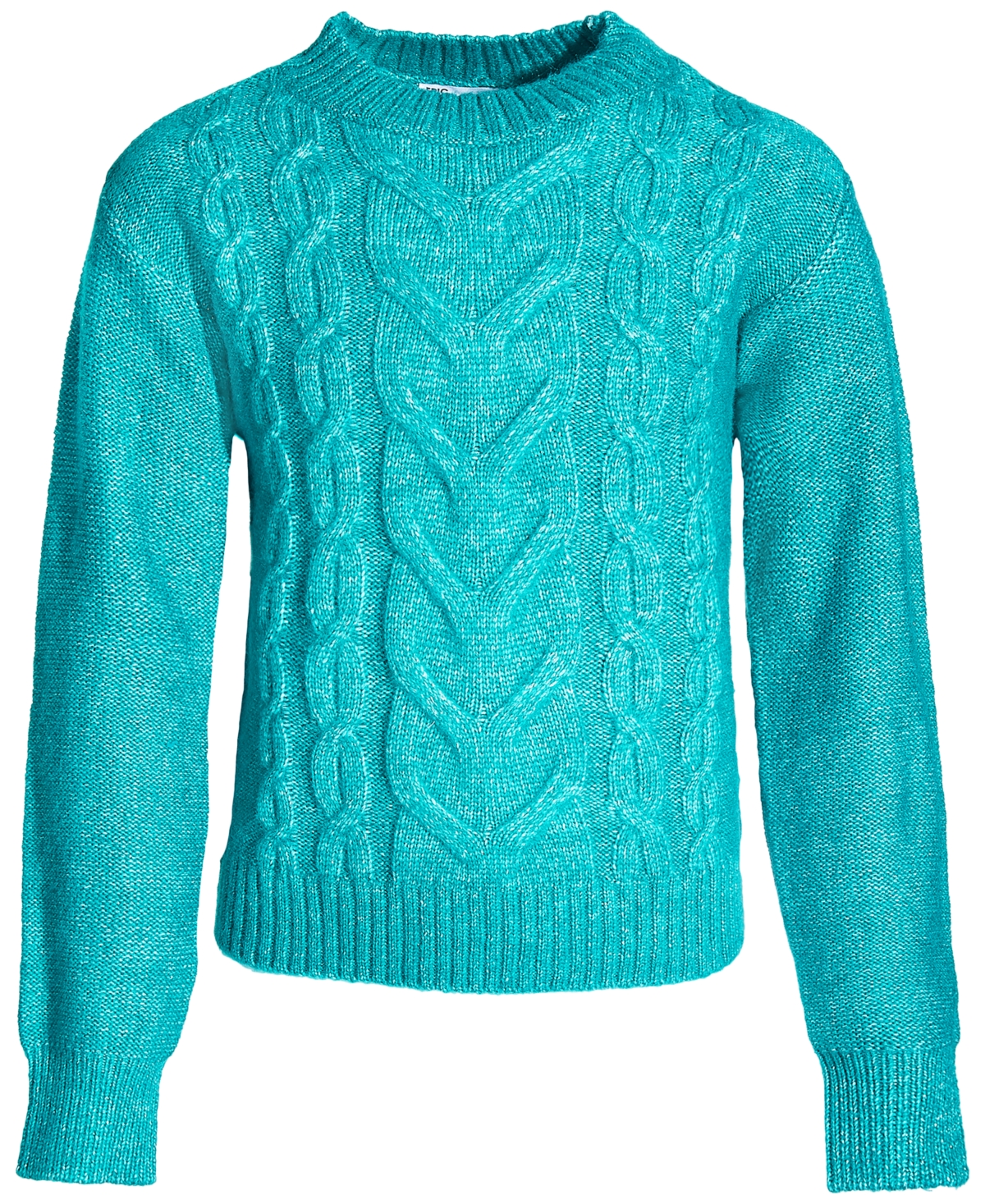 Epic Threads Kids' Toddler & Little Girls Solid Cable-knit Crewneck Sweater, Created For Macy's In Ocean Pine