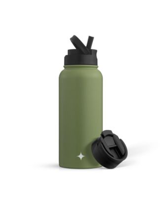 Water Bottle with Flip Lid, Sport Straw Lid, 32 oz