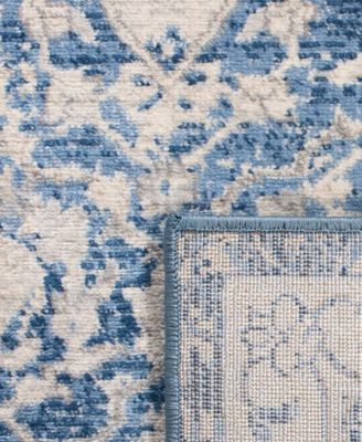 Brentwood BNT896 Navy and Creme 5'3" x 7'6" Area Rug