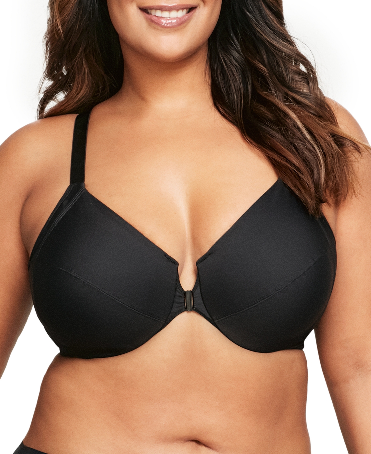 Women's Plus Size Front Close Wonder Wire Bra with Smoothing Back - Berry