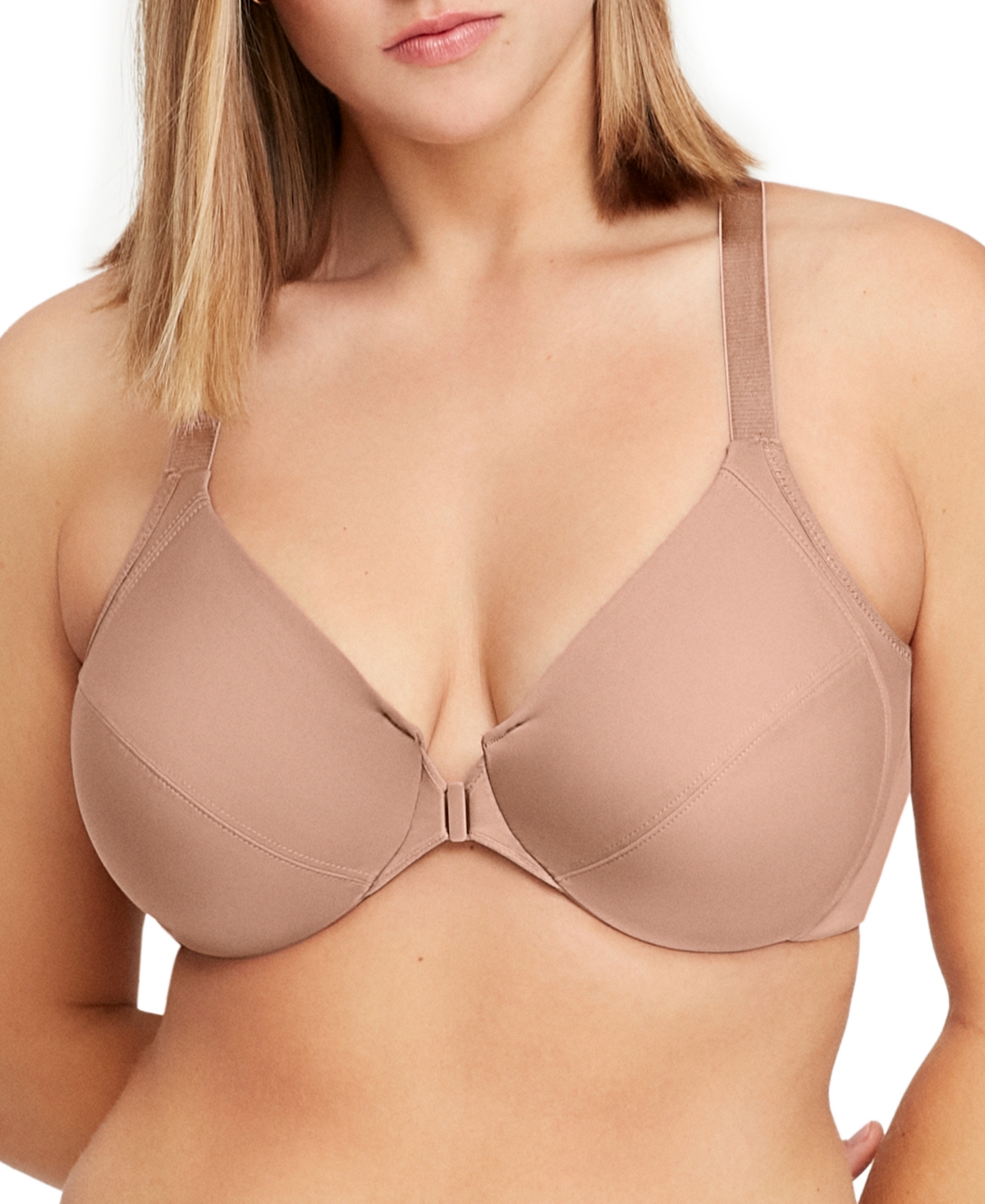 Women's Plus Size Front Close Wonder Wire Bra with Smoothing Back - Berry