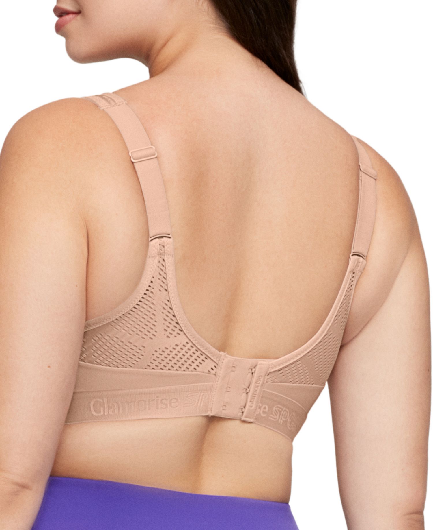 Full Figure Plus Size No-Sweat Mesh Sports Wirefree Bra 1068