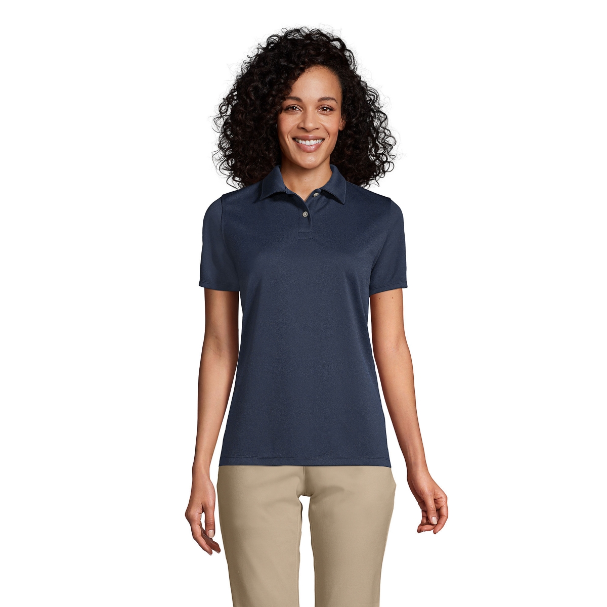 Lands End Women s School Uniform Short Sleeve Poly Pique Polo