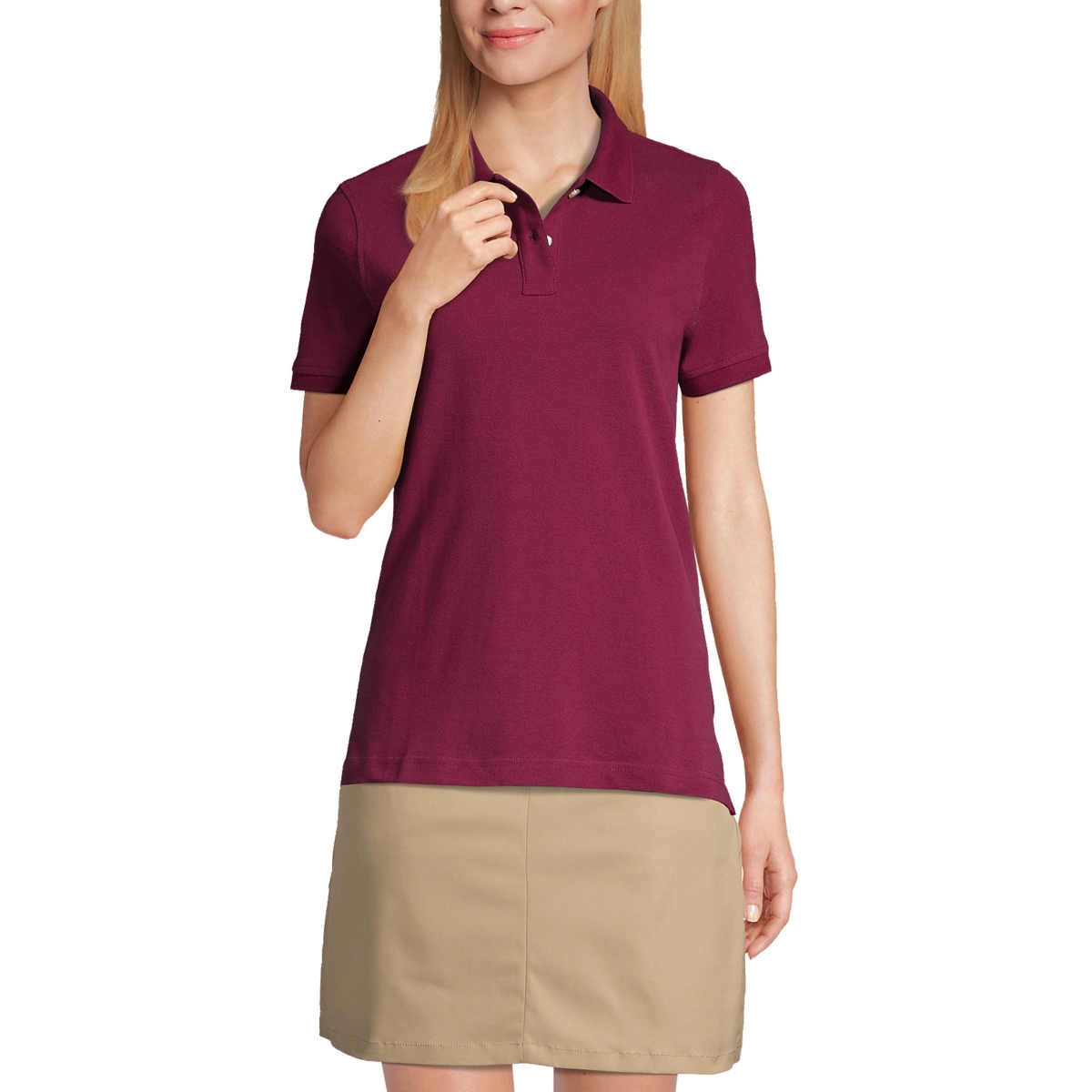 Women's Long Sleeve Feminine Fit Interlock Polo Shirt