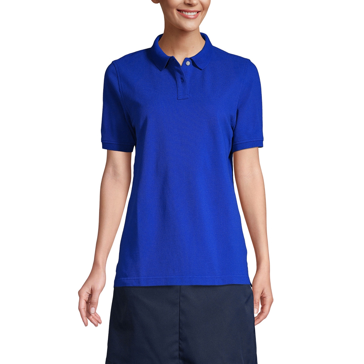 Women's School Uniform Short Sleeve Mesh Polo Shirt - Red