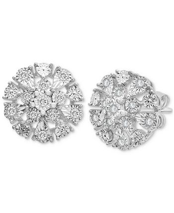 Macys diamond clearance flower stud earrings