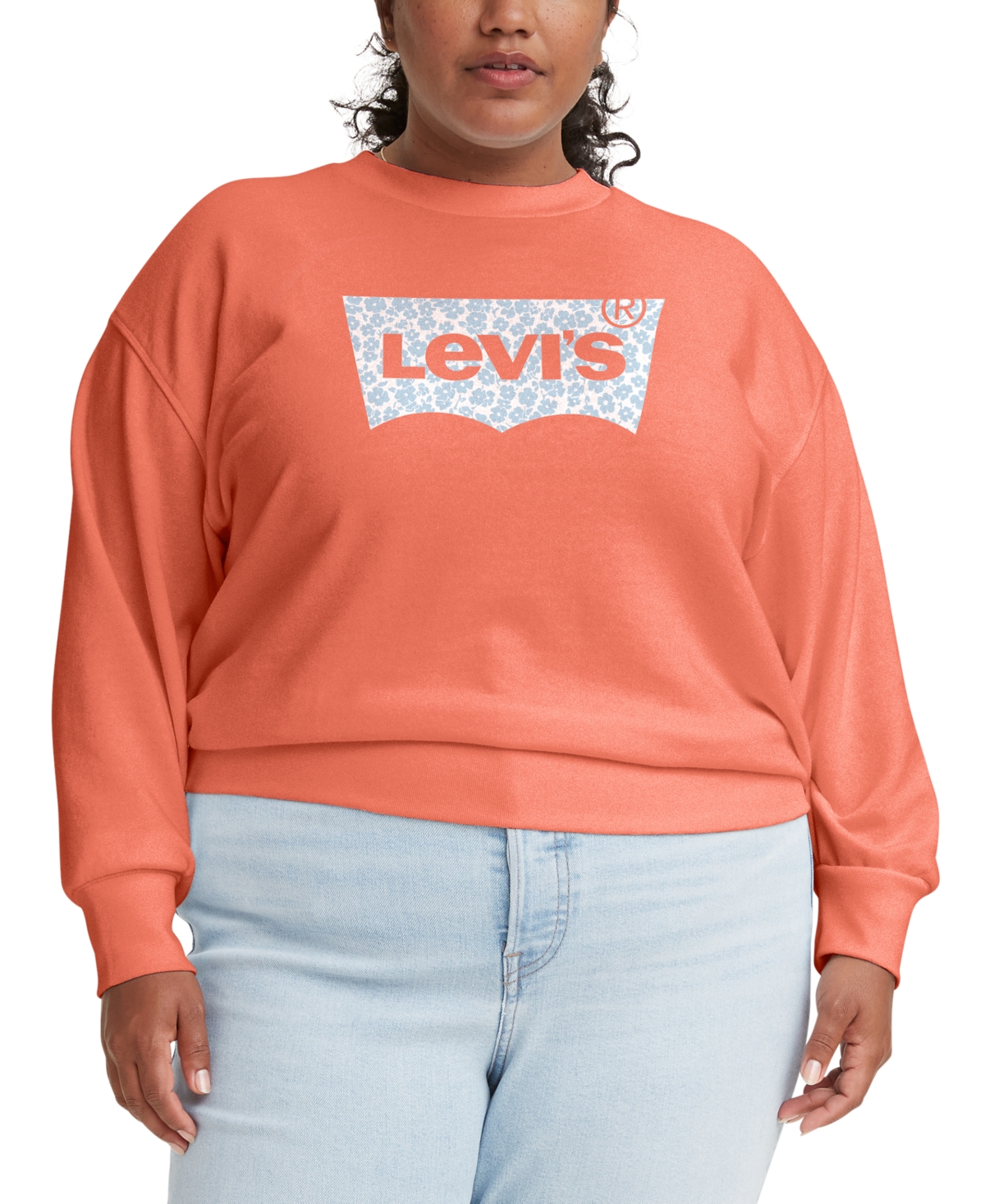 Plus Size Printed Logo Graphic Sweatshirt - Riley Floral Terracotta