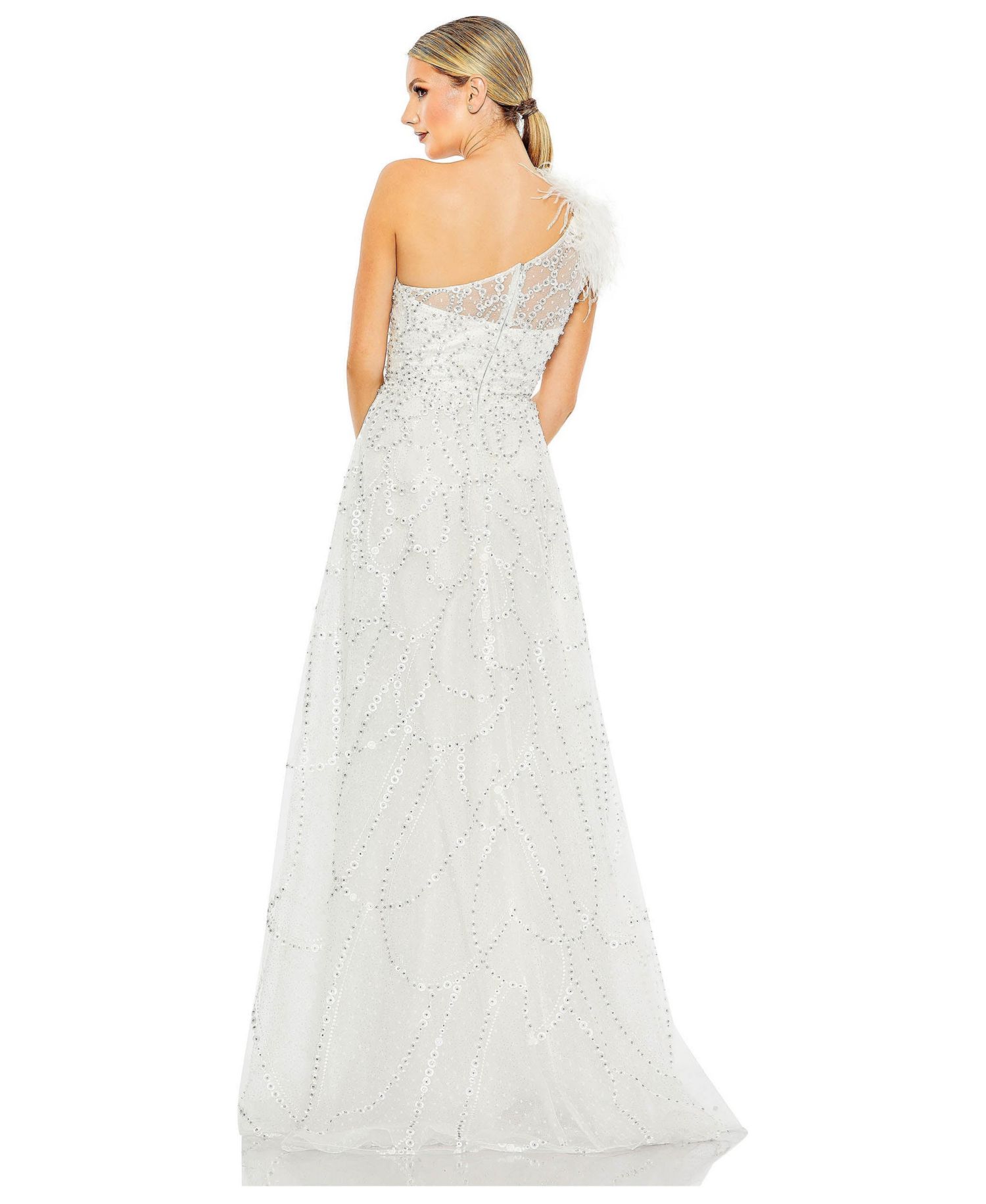 Women's Embellished One Shoulder A Line Gown