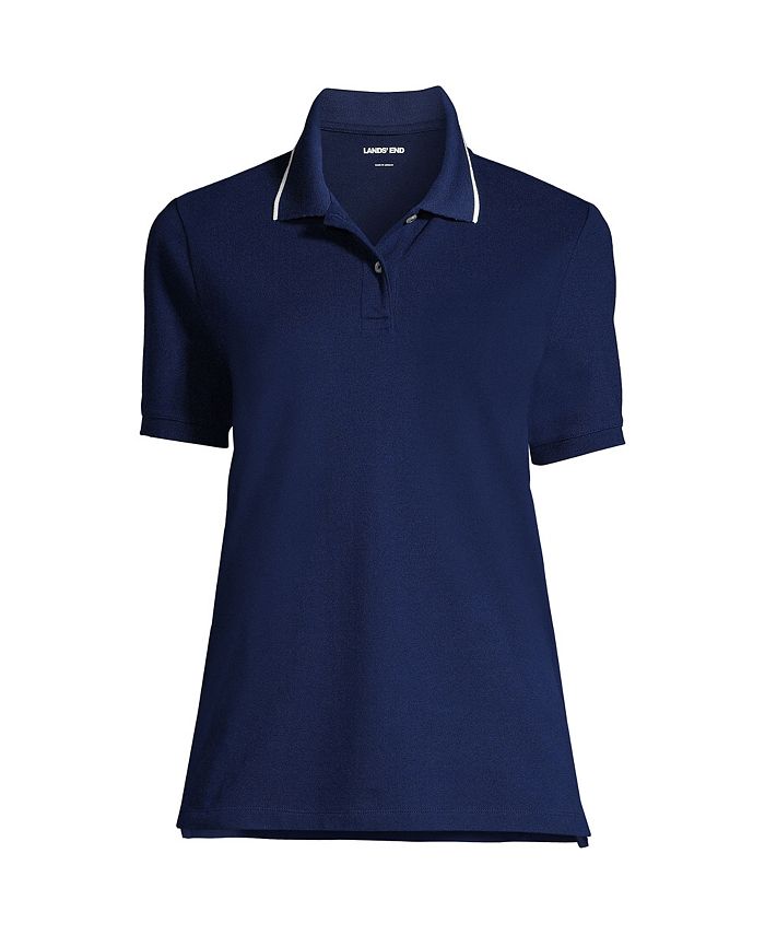 Lands End Plus Size Mesh Cotton Short Sleeve Polo Shirt Macy s