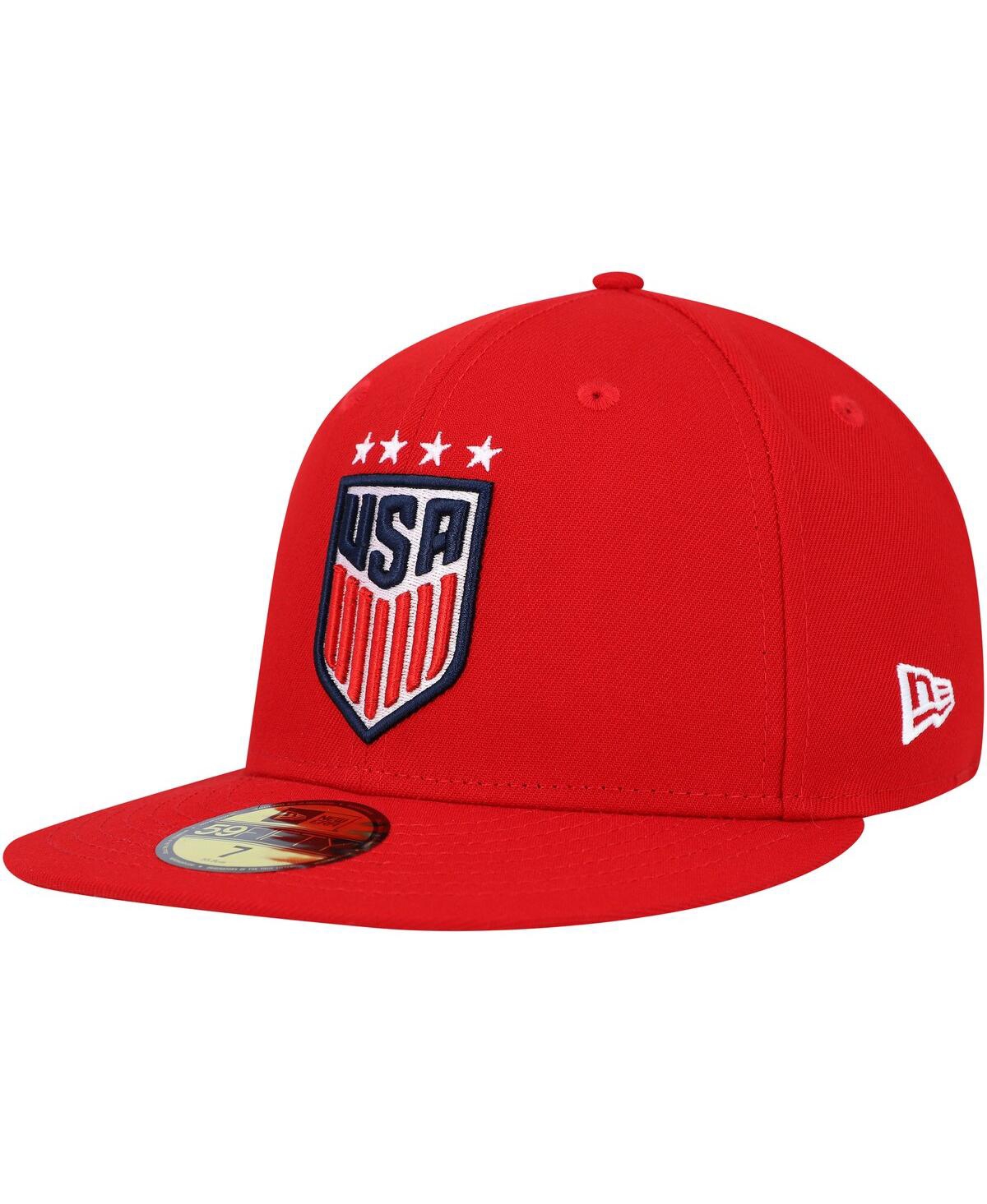 New Era Men's And Women's  Uswnt Team Basic 59fifty Fitted Hat In Red