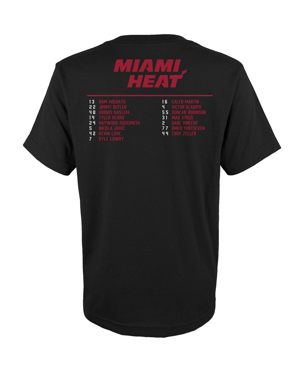 Shop Fanatics Toddler Boys And Girls  Black Miami Heat 2023 Nba Finals Roster T-shirt