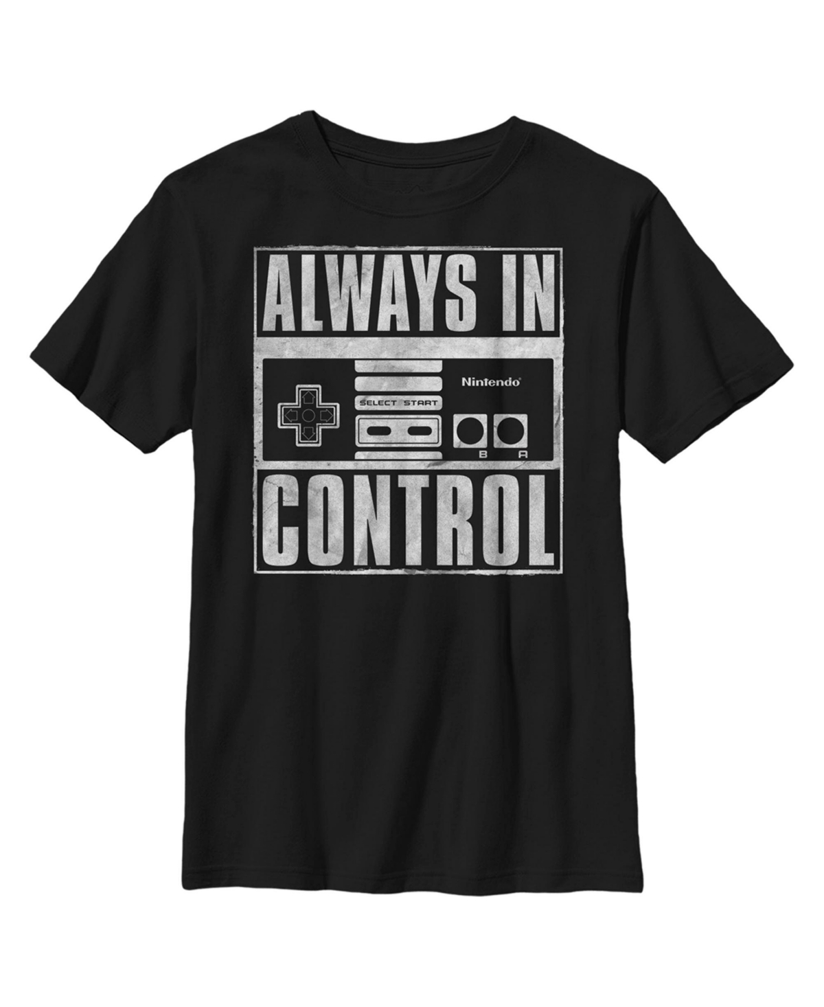 Nintendo Boy's  Always In Control Controller Distressed Child T-shirt In Black