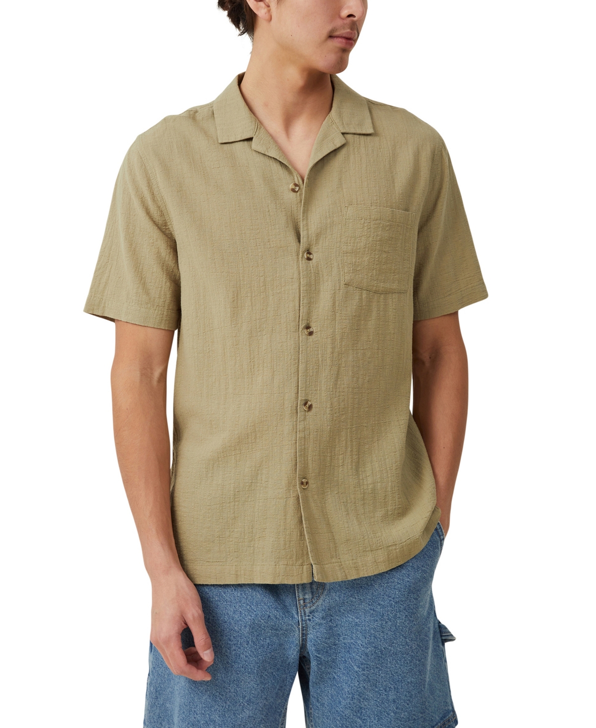 Cotton On Men's Riviera Short Sleeve Shirt In Avocado