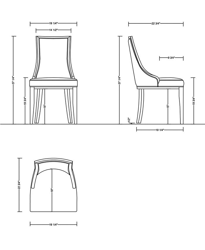 Manhattan Comfort Grand 4Piece Beech Wood Faux Leather Upholstered