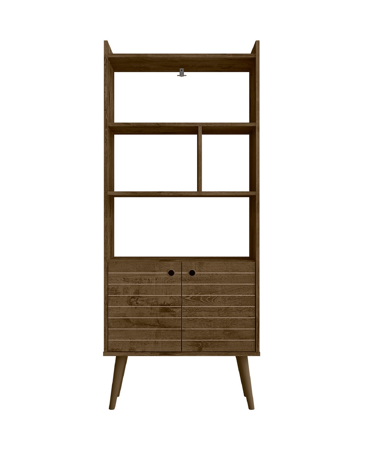 Manhattan Comfort Bogart 62.6" Medium Density Fiberboard 5-shelf Bookcase In Rustic Brown