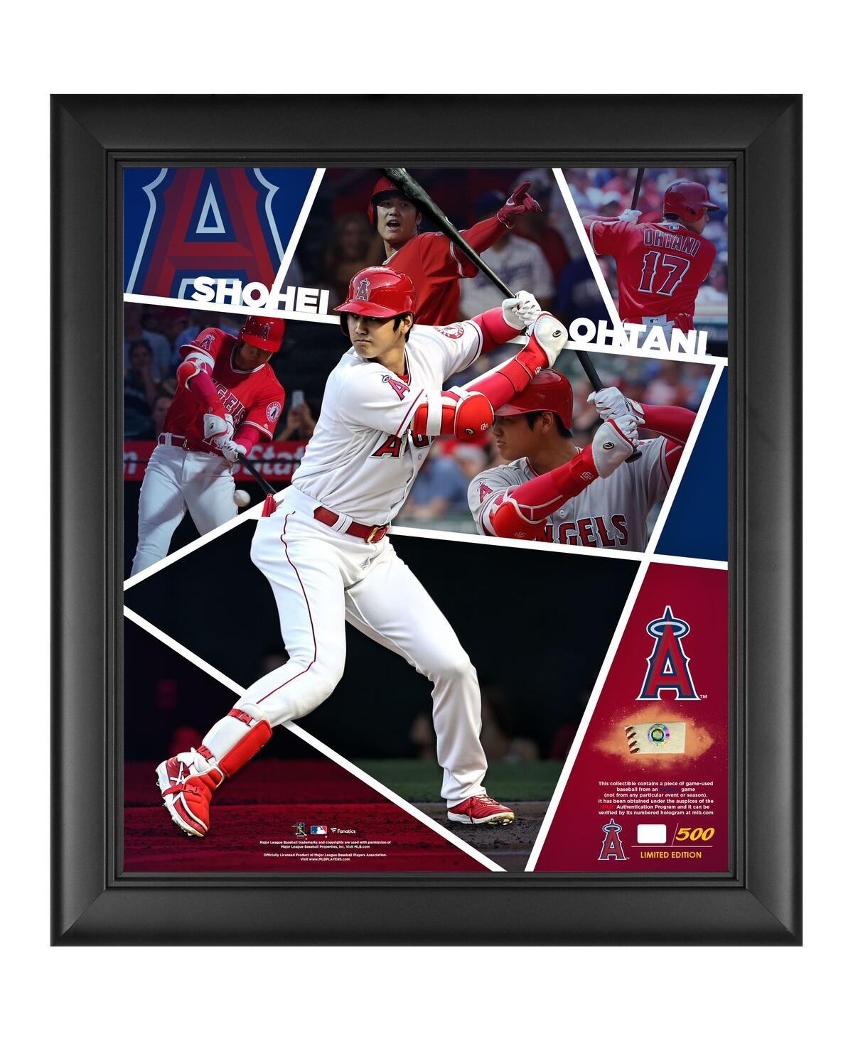 Fanatics Shohei Ohtani Los Angeles Angels Framed 15" X 17" Impact Player Collage With A Piece Of Game-used Ba In Multi