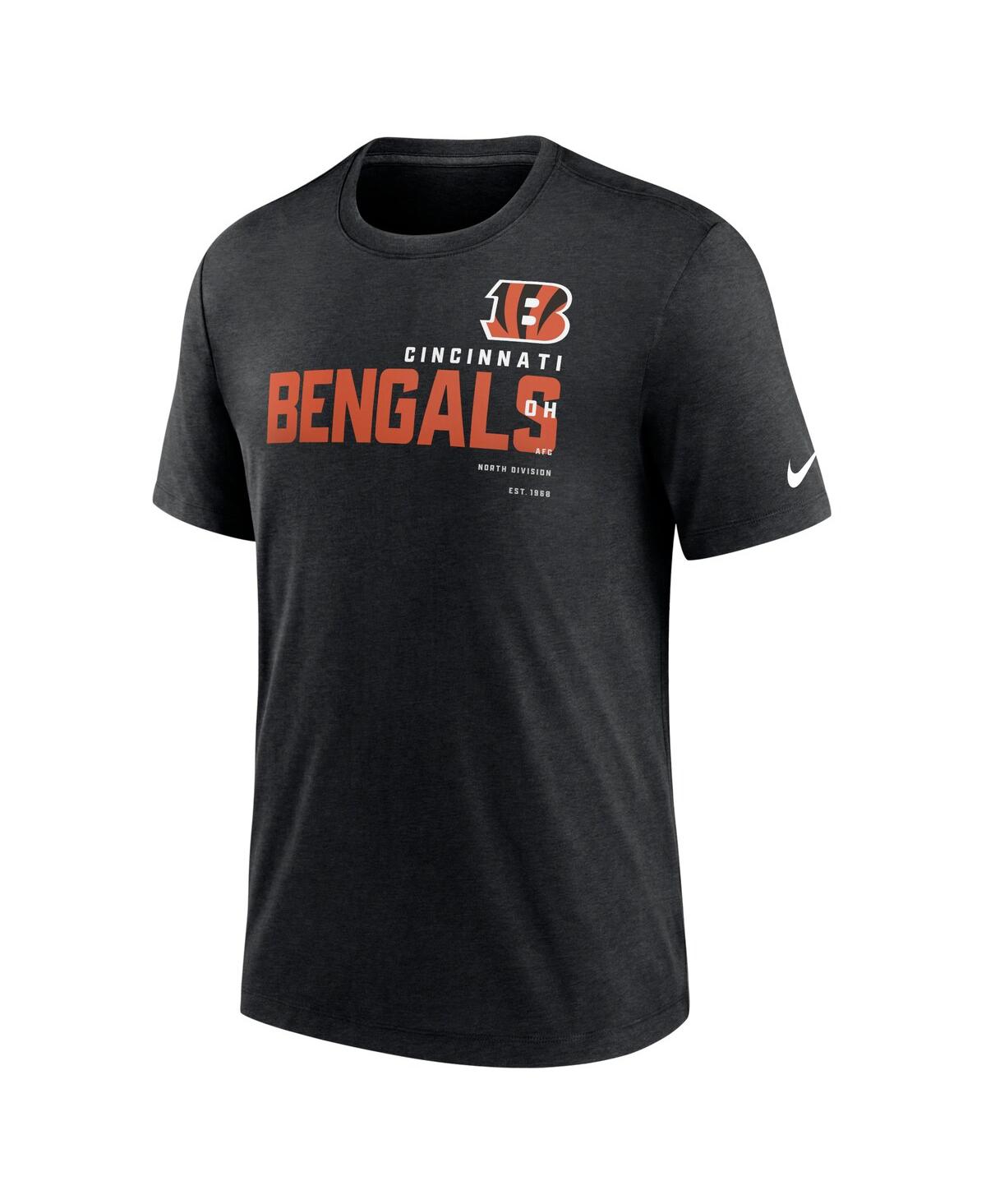 Men's NikeCincinnati Bengals Team Tri-Blend T-shirt - Heather Black