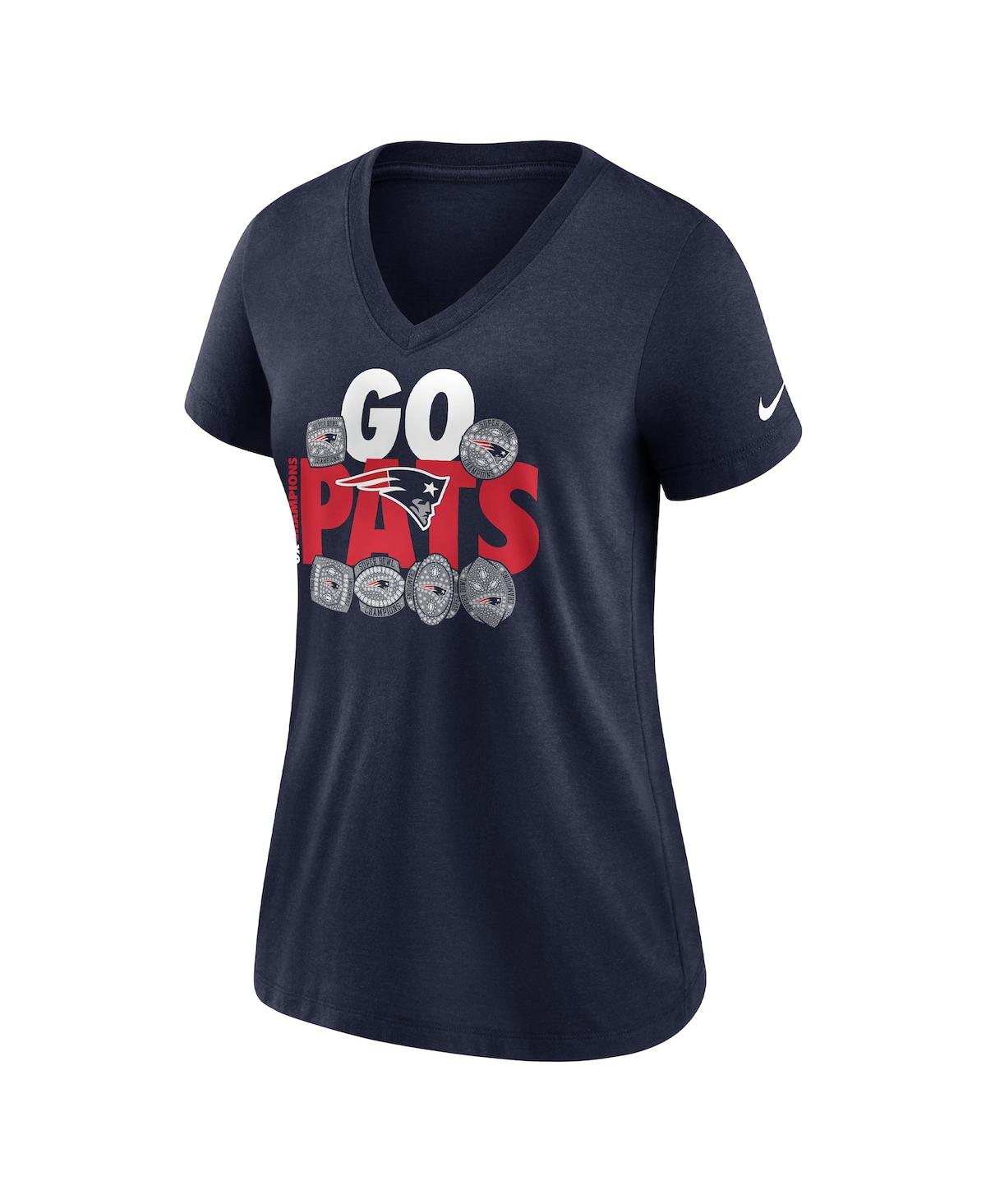 Shop Nike Women's  Navy New England Patriots Hometown Collection Tri-blend V-neck T-shirt