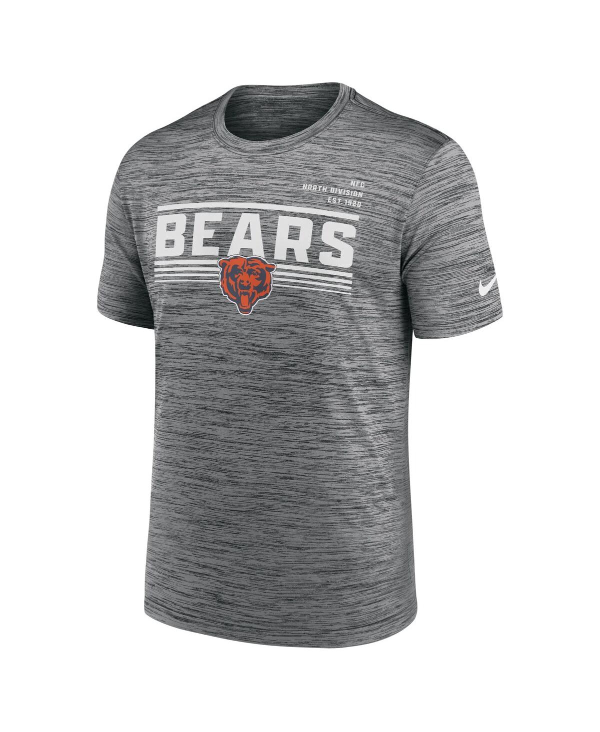 Shop Nike Men's  Gray Chicago Bears Yardline Velocity Performance T-shirt