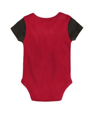 Newborn and Infant Boys and Girls Red, Black Tampa Bay Buccaneers Little Champ Three-Piece Bodysuit Bib and Booties Set