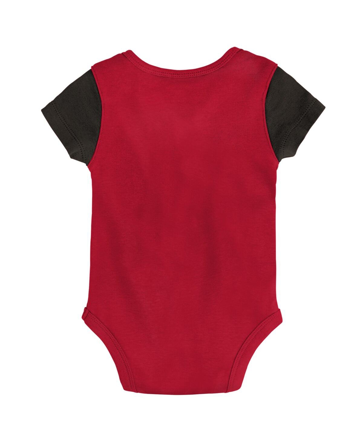 Newborn and Infant Boys and Girls Black Tampa Bay Buccaneers Little Champ Three-Piece Bodysuit Bib and Booties Set - Red