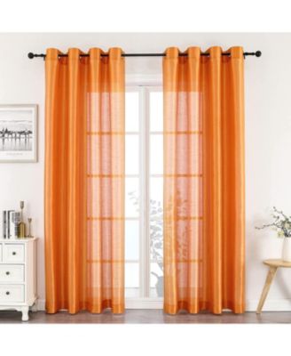 Home Living 2 Piece Lightweight Basic Sheer Grommet Top Curtain Panels