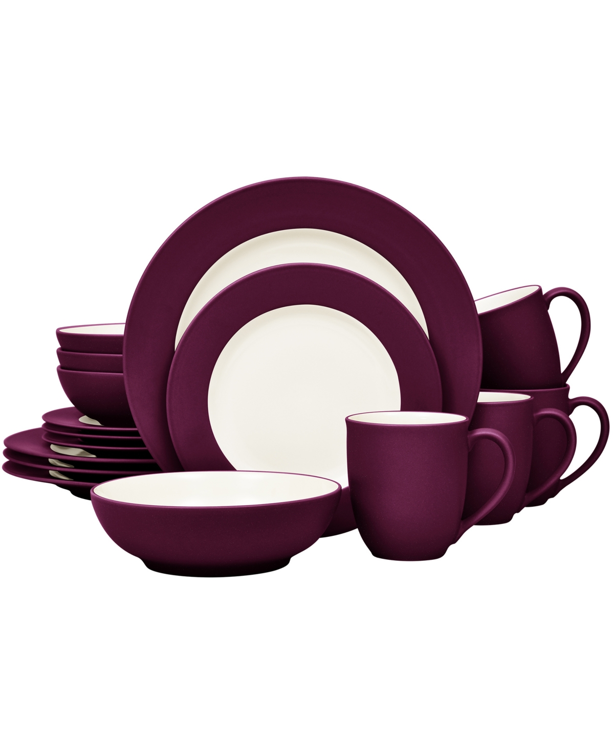 Noritake Colorwave Rim Burgundy 16-pc. Dinnerware Set, Service For 4 In Burgundy